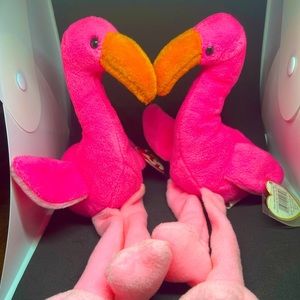 Ty beanie babies “pinky” 90’s vintage flamingos